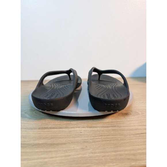 Crocs Womens Kadee II Flip Flop Sandals Black Rubber Slip On Iconic Comfort  10 - Picture 5 of 8